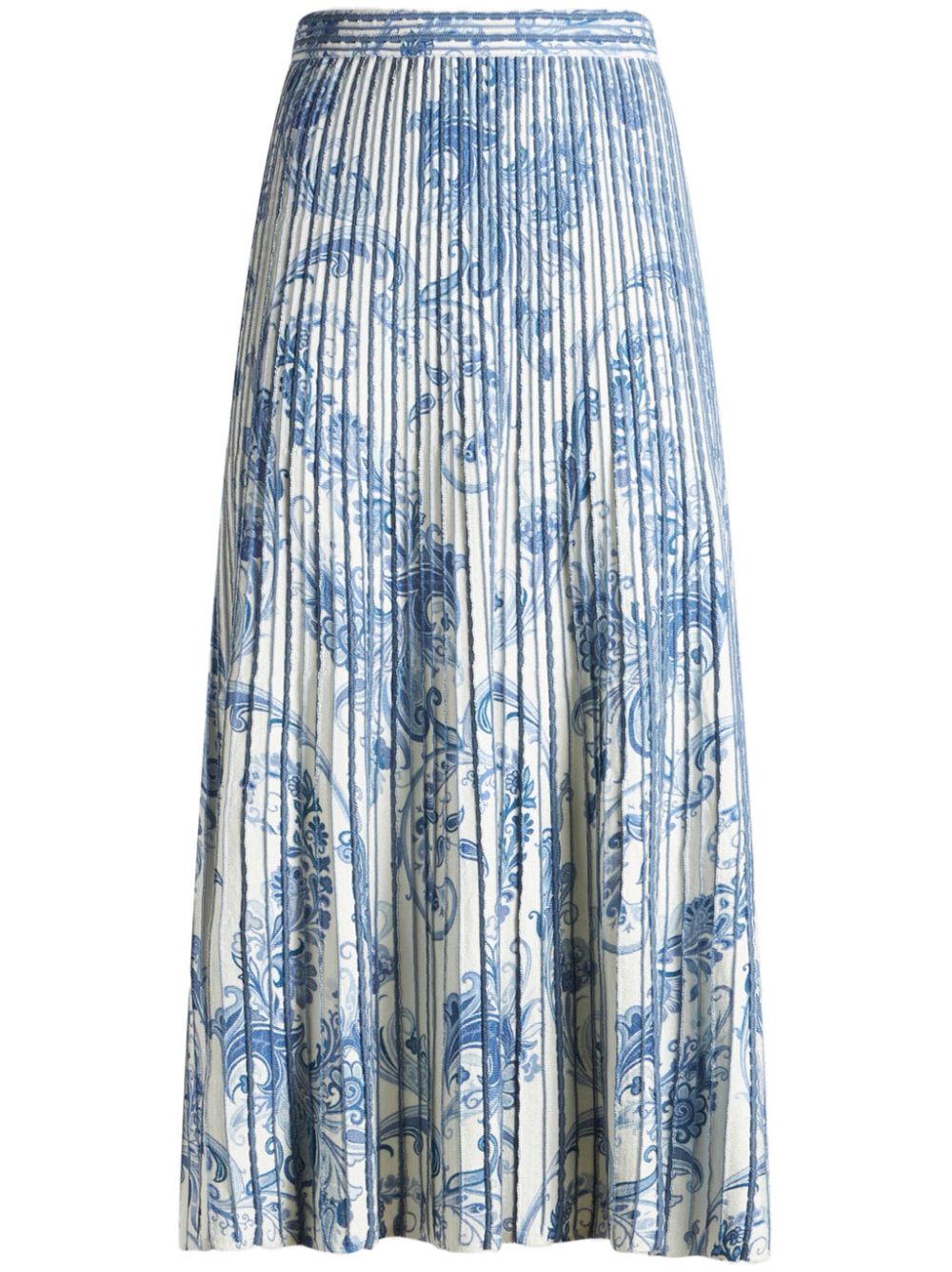 Paisley-print knit midi skirt - Red