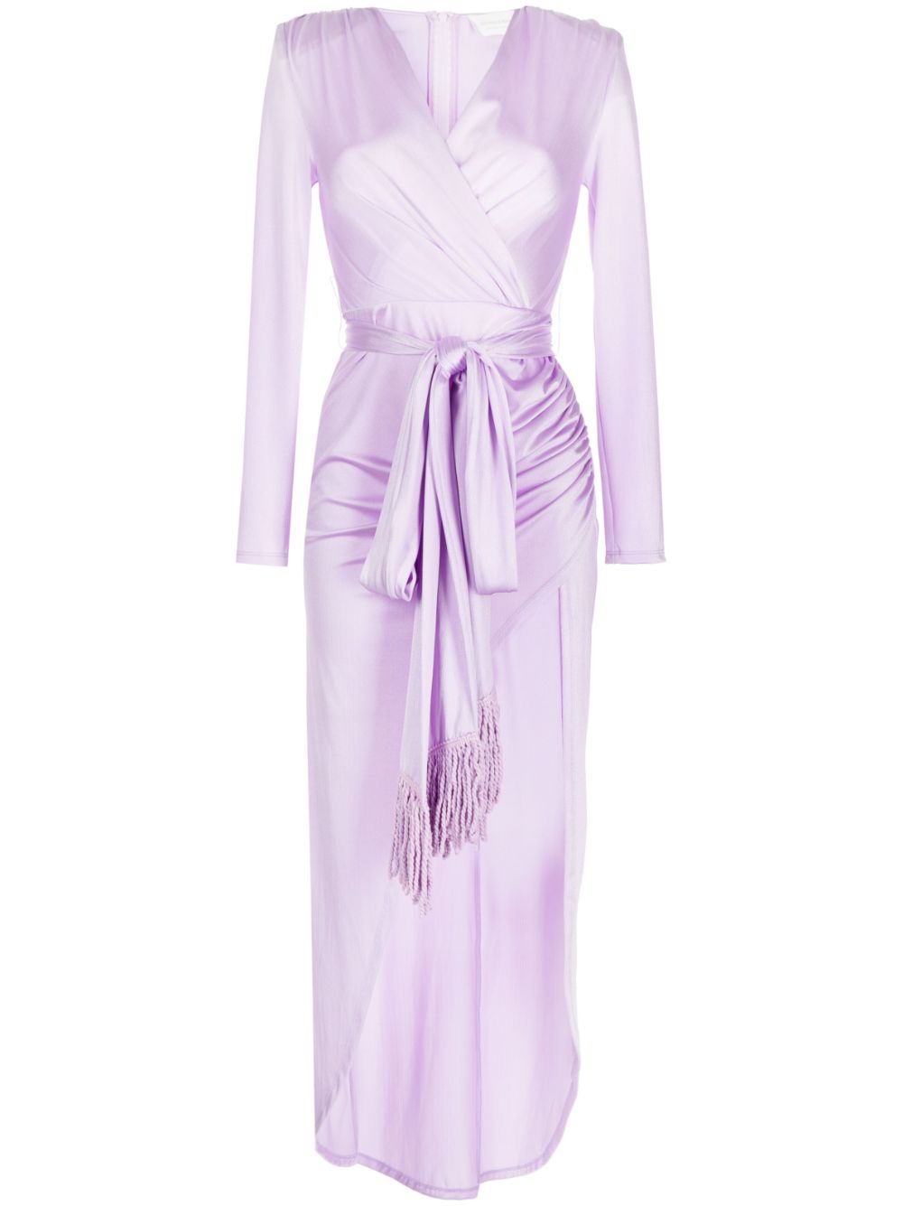 Wrap-around metallic-effect dress - Purple