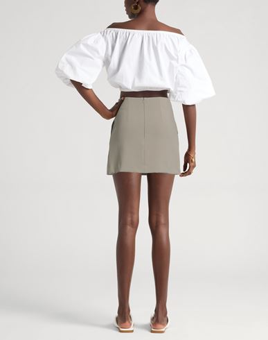 Woman Mini skirt Grey Size 8 Polyester, Viscose, Elastane