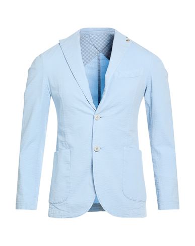 Man Blazer Sky blue Size 38 Cotton, Elastane