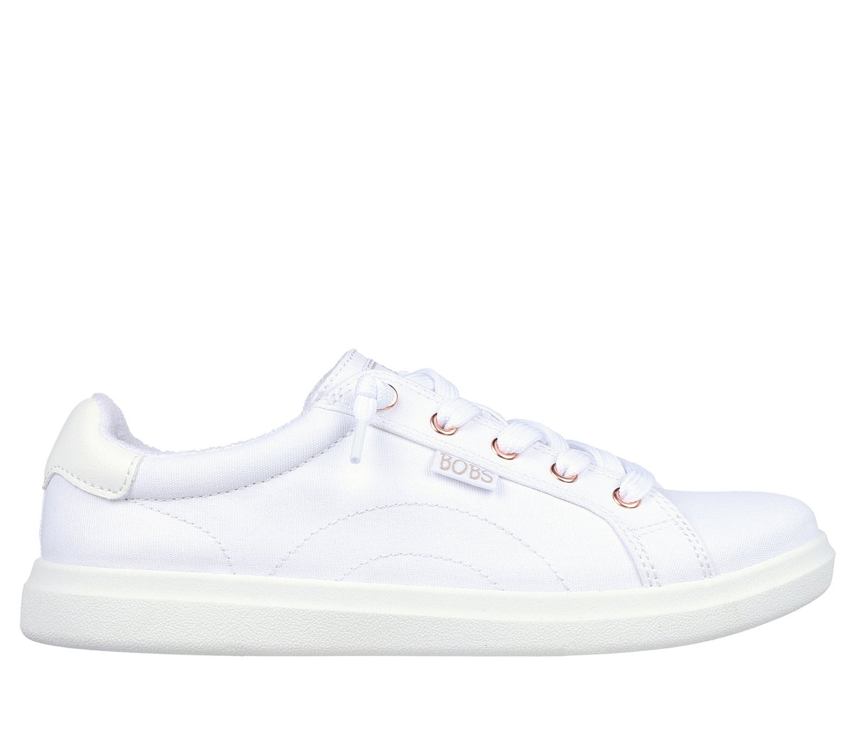 Skechers Women's BOBS D Vine Slip-On Shoes in White, 6 | Textile/Synthetic/Metal, Vegan, Machine Washable