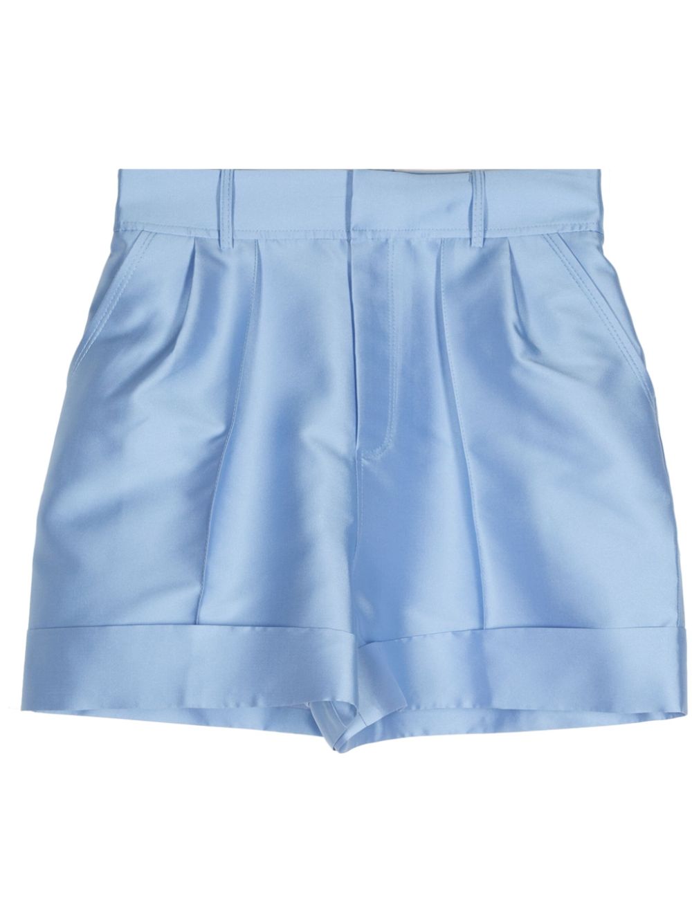 Satin-finish mini shorts - Blue