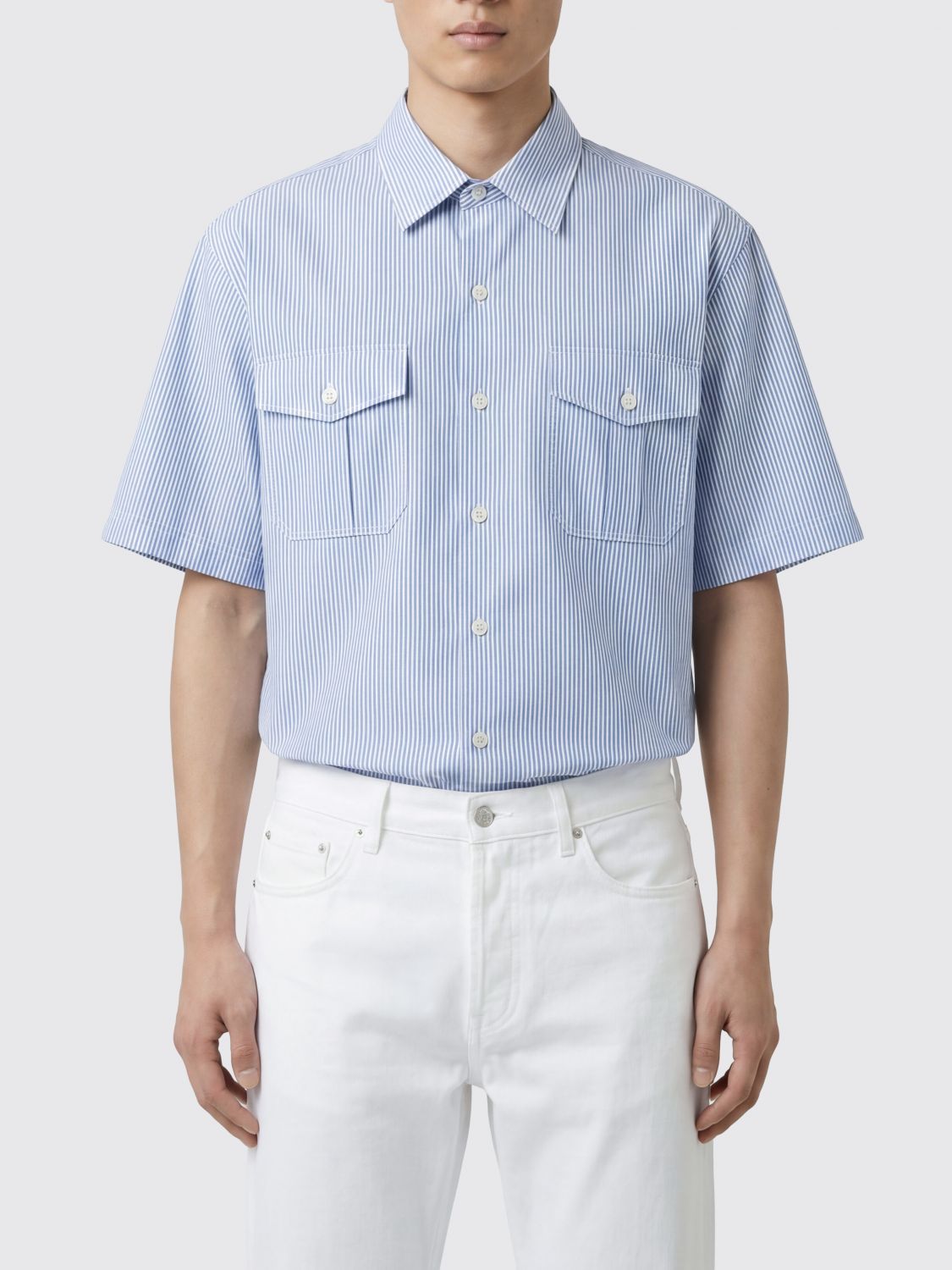 Shirt Men color Gnawed Blue