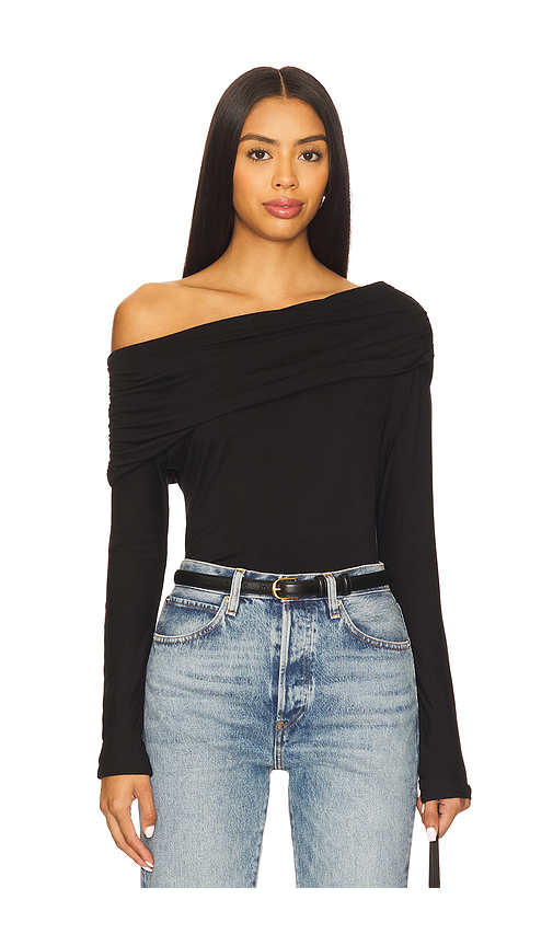 LNA Giselle Drop Shoulder Long Sleeve Top in Black. XL. Also in L, M