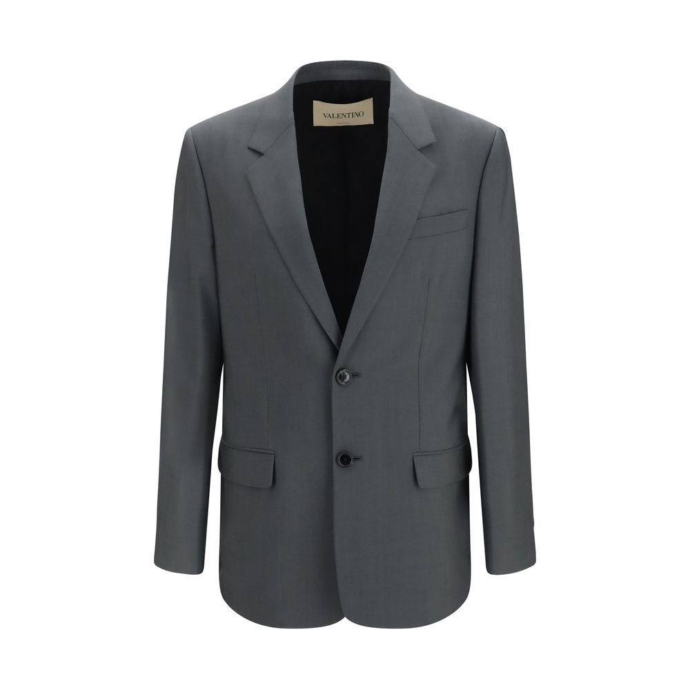 Merino Wool and Mohair Blazer — Gray