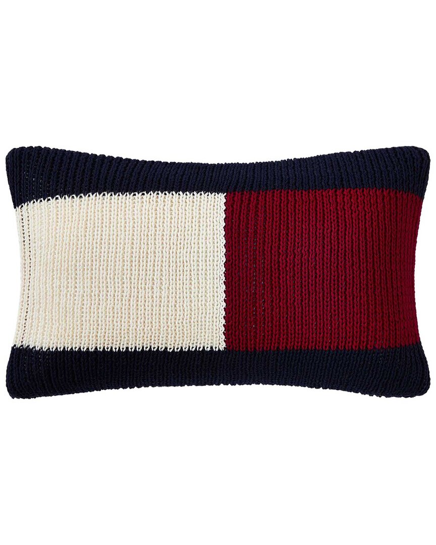 TH Rib Knit Flag Cotton Blend Decorative Pillow