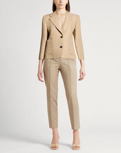 Easy Woman Blazer Sand Size 6 Linen, Viscose