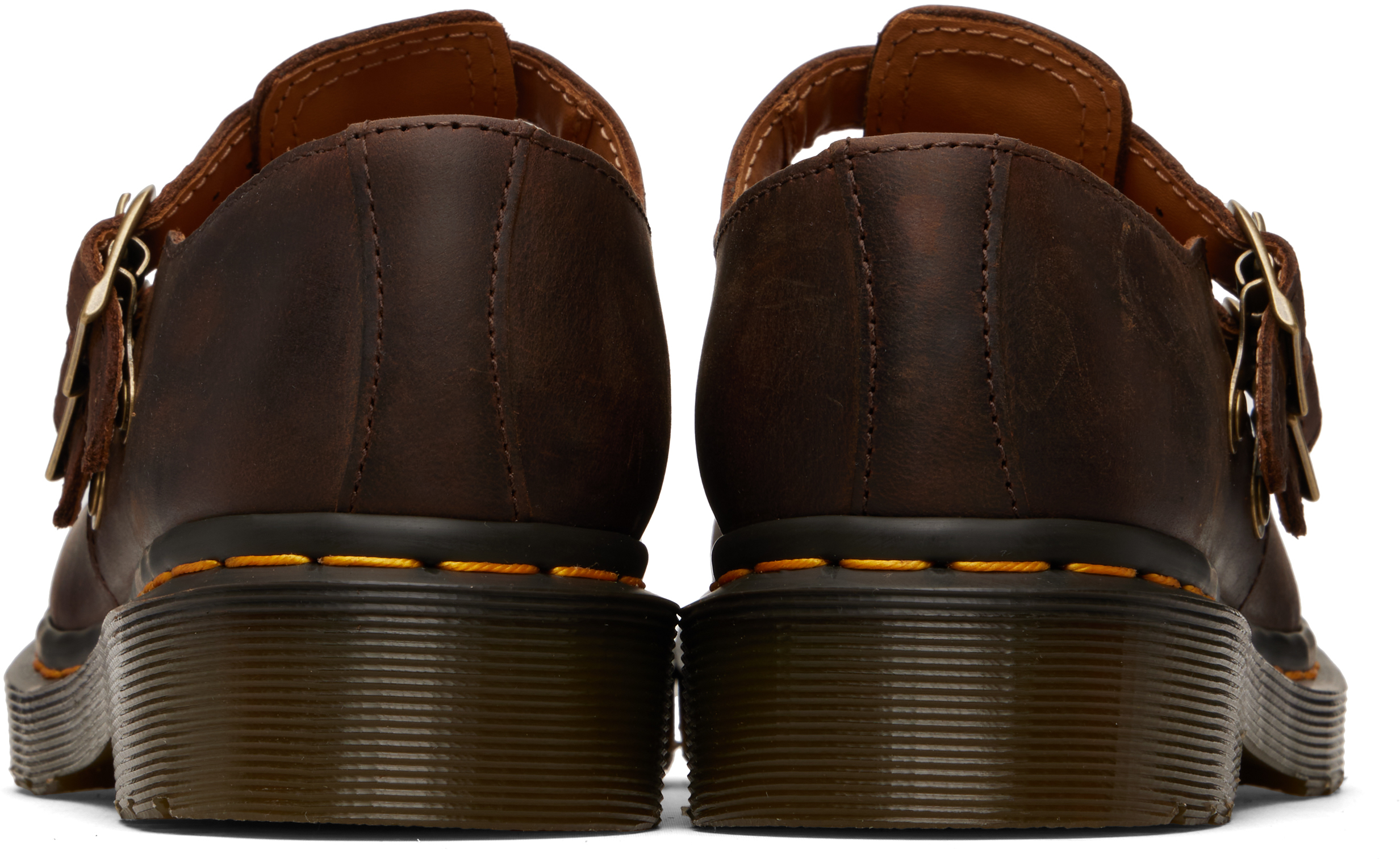 Brown 8065 Crazy Horse Leather Mary Jane Loafers