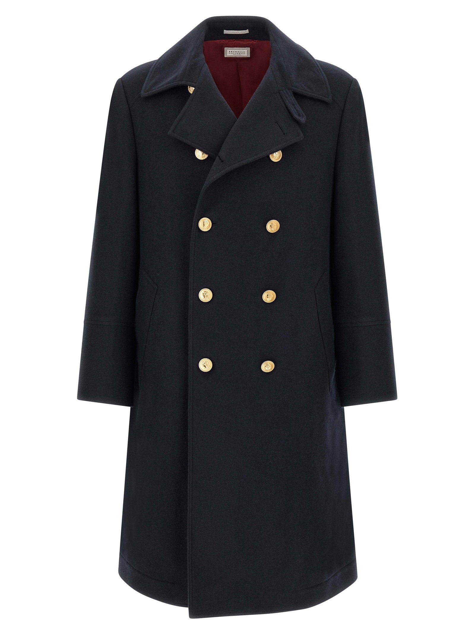 Double-Breasted Cashmere Coat — Navy