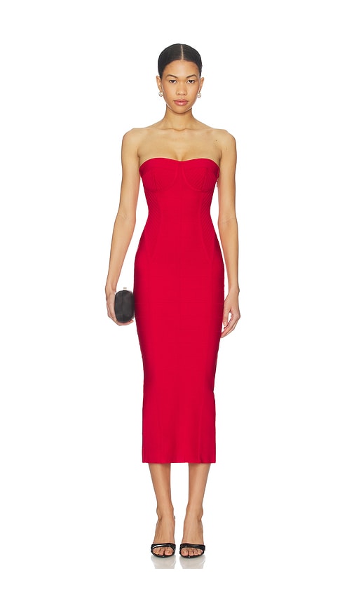 Superdown Ethelyn Midi Dress in Red. - M also in L, S, XL
