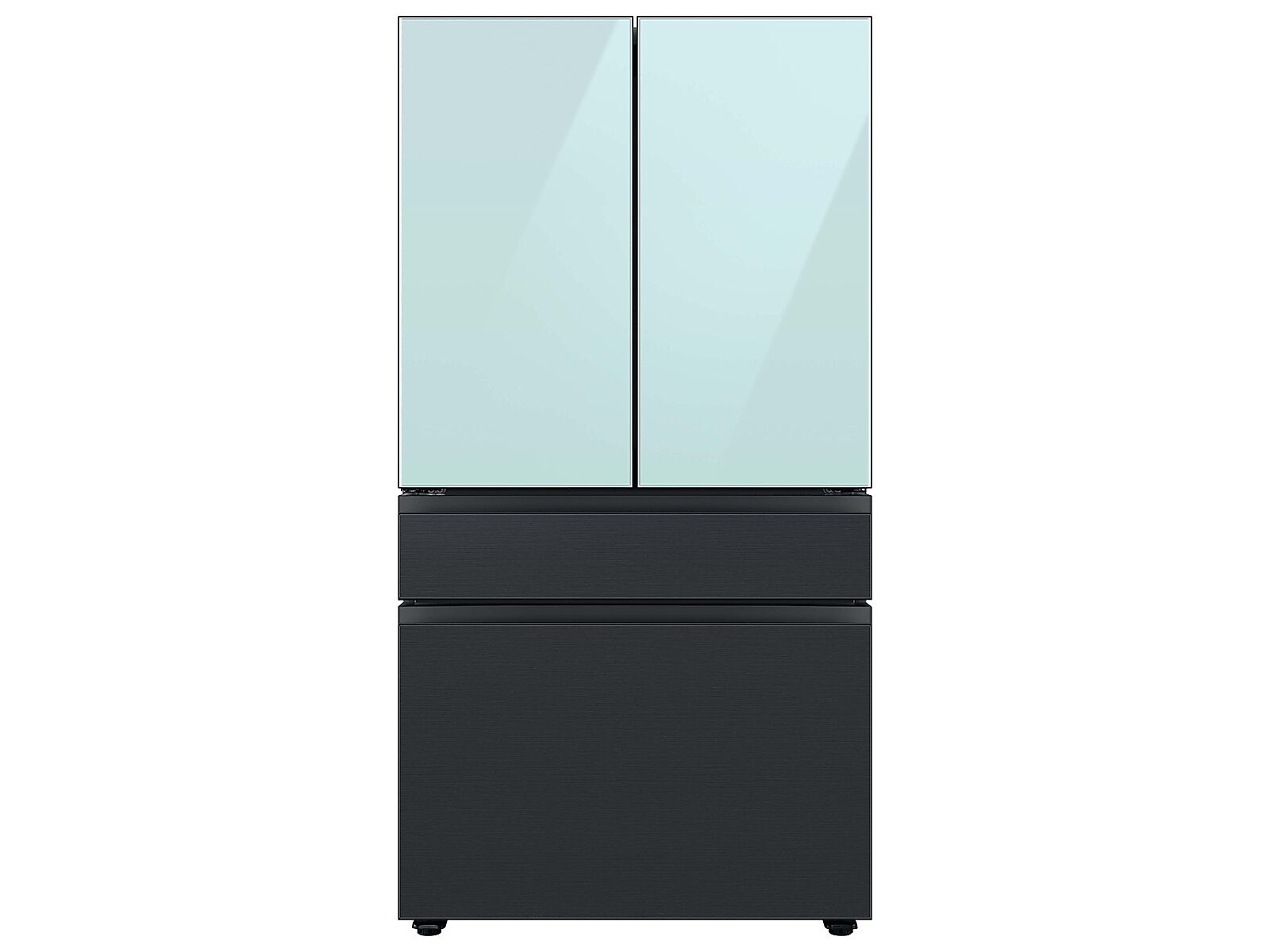 Bespoke 4-Door French Door Refrigerator Panel in Matte in Black Steel - Bottom Panel(RA-F36DB4MT/AA)