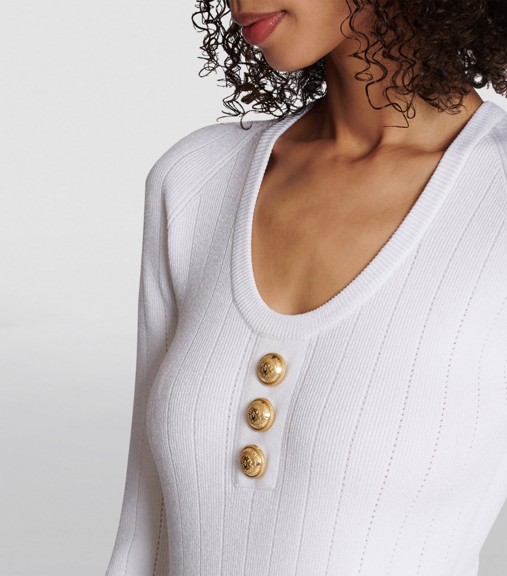 Ribbed Scoop-Neck Bodysuit