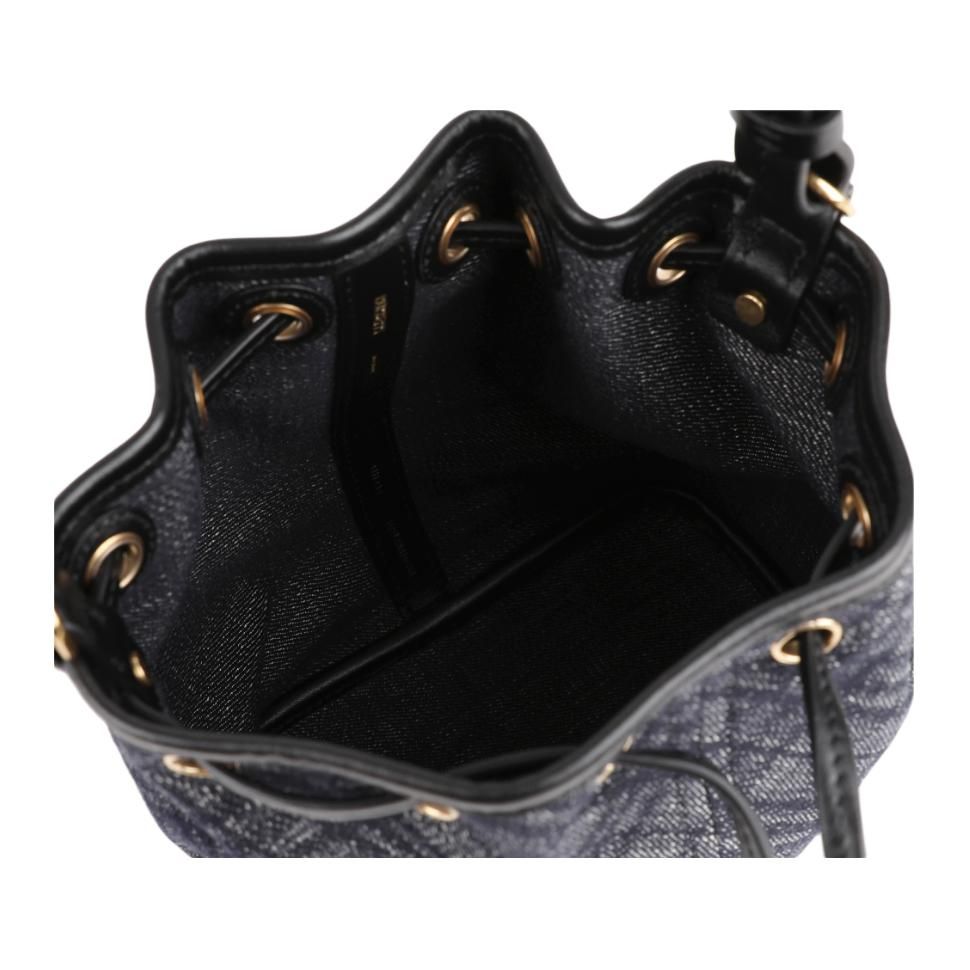 (WMNS) Drawstring Denim Bucket Bag 'Black'