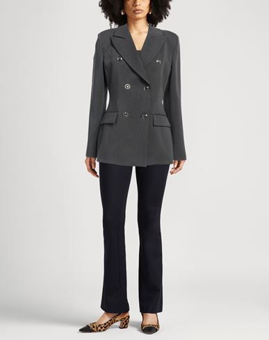 Woman Blazer Grey Size 10 Polyester, Viscose, Elastane