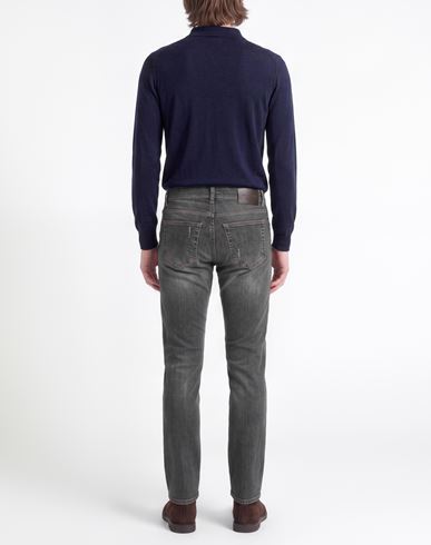 Man Jeans Grey Size 38 Cotton, Elastane