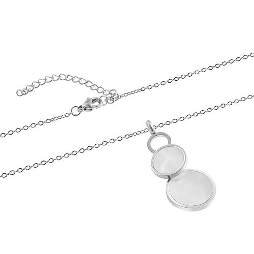 Marble Stacked Circles Pendant-Necklace and Earring Set