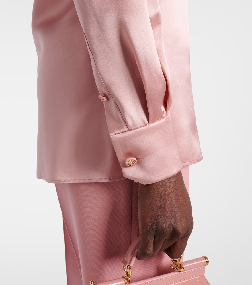 Draped silk satin blouse