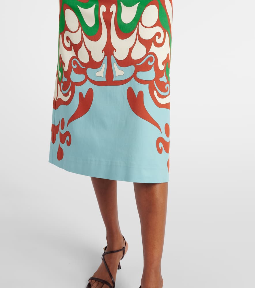 Baia printed cotton-blend midi skirt