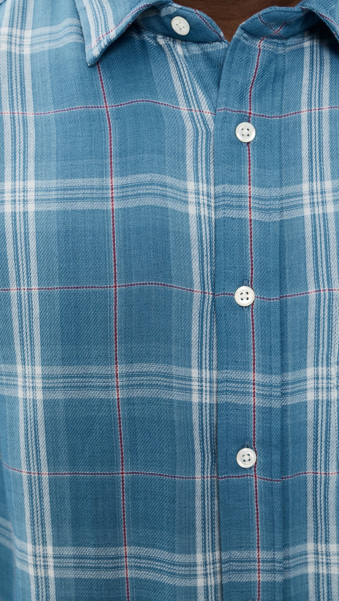 Double Face Plaid Cypress Shirt Washed Indigo
