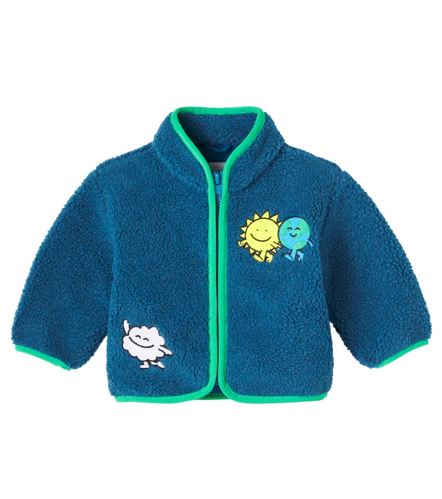 Embroidered faux fur jacket