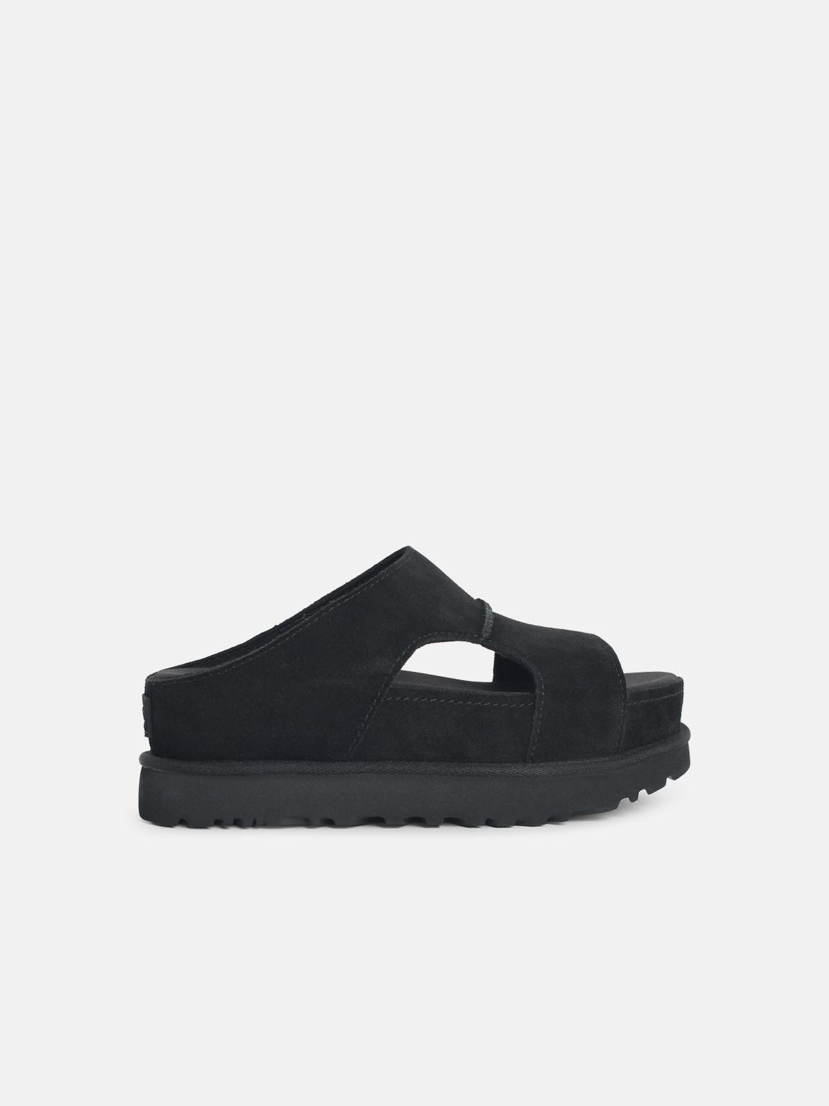 'Goldenstar Hi' Black Suede Slippers