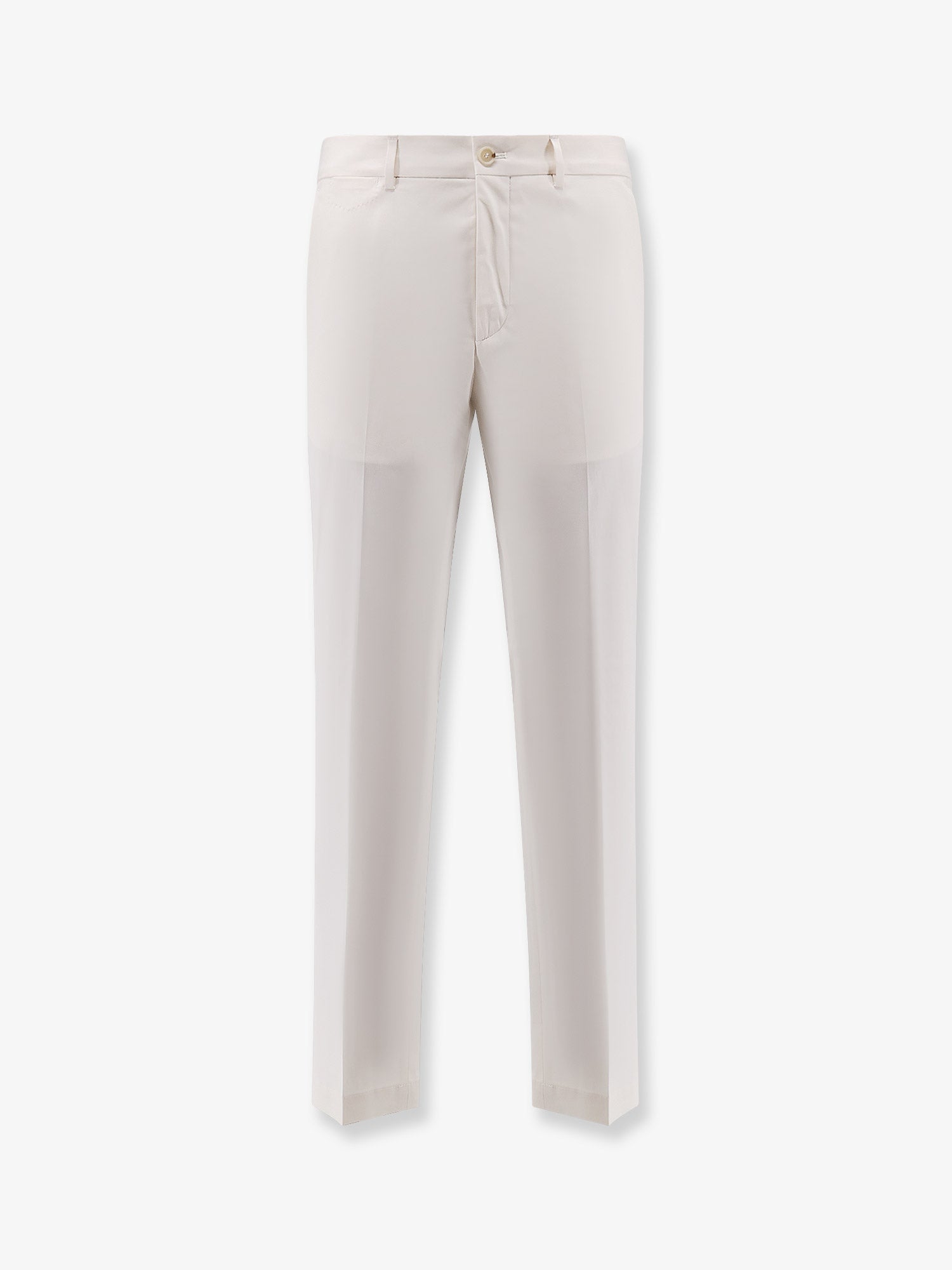 Cotton-Silk Blend Trousers — White