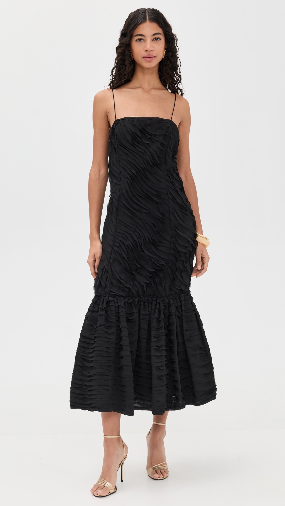 Augustina Ruffle Dress Noir