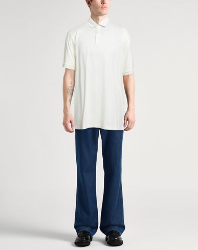 Man Polo shirt Cream Size XXL Cotton