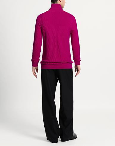 Man Turtleneck Magenta Size 46 Merino Wool