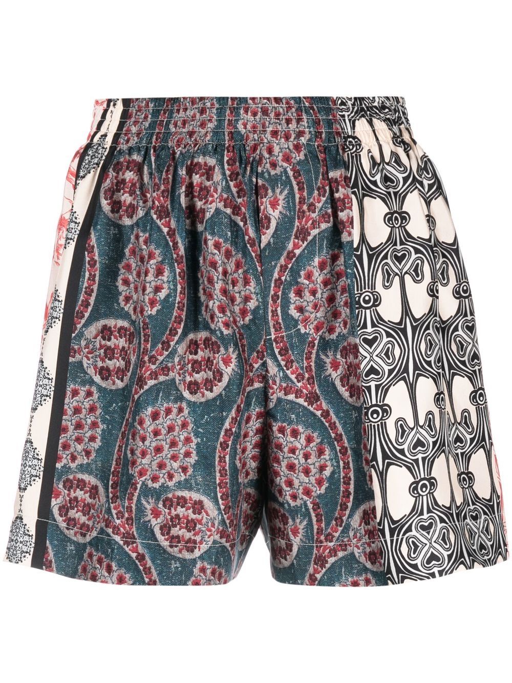 Silk graphic-print shorts - Blue