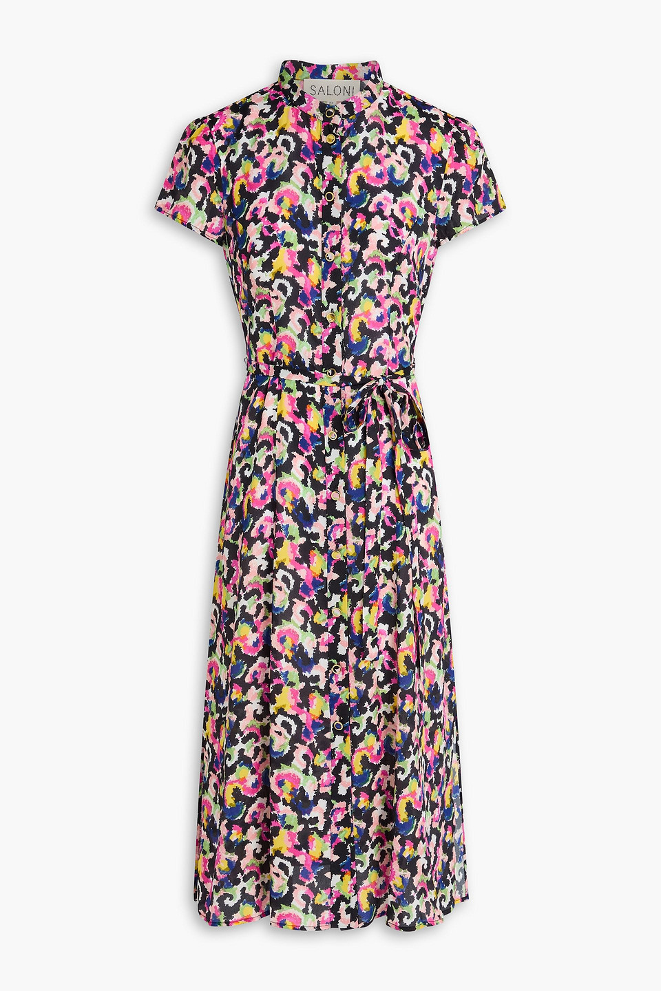 Printed crepon midi shirt dress - Multicolor - UK 10