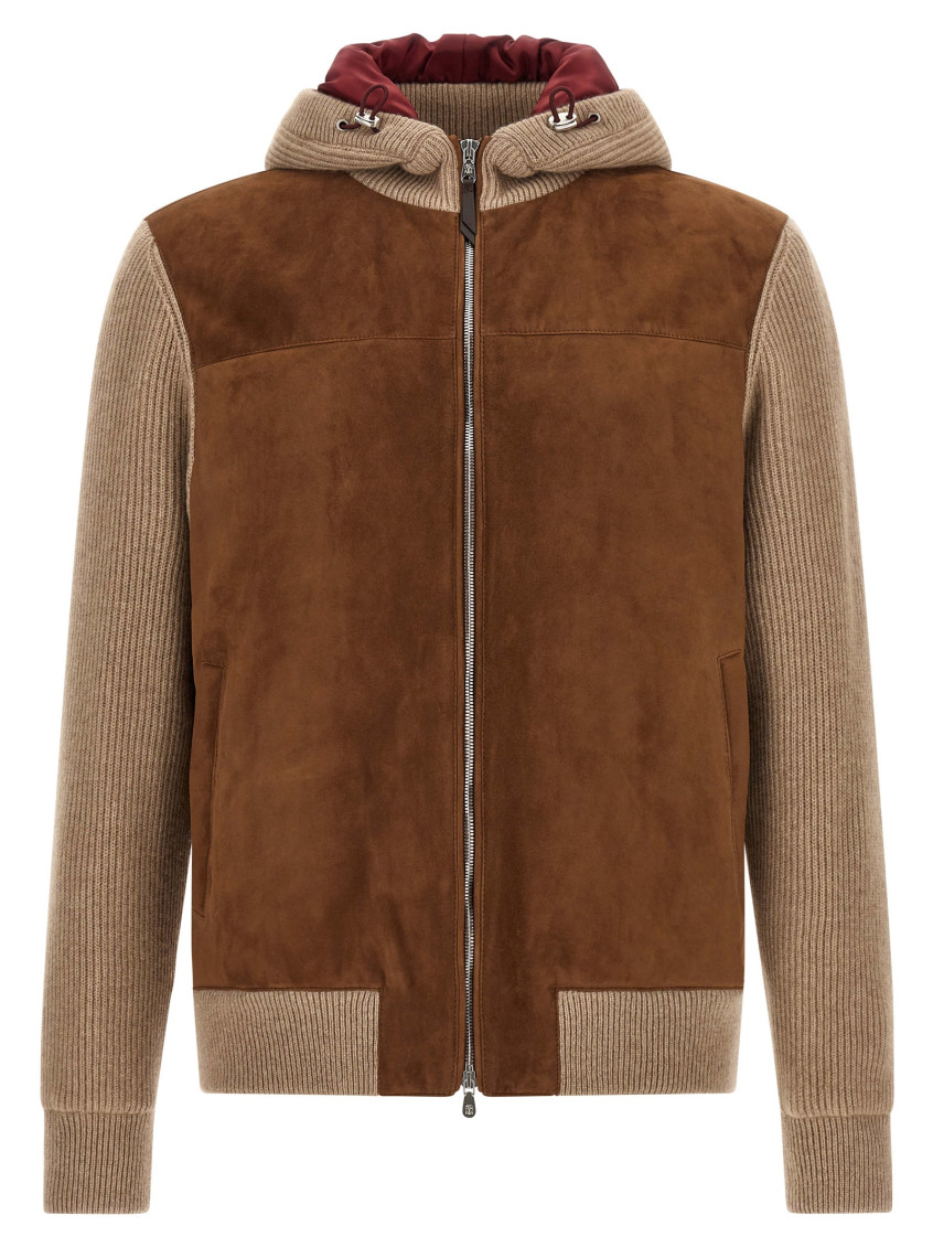 Brown Hood Bomber Jacket