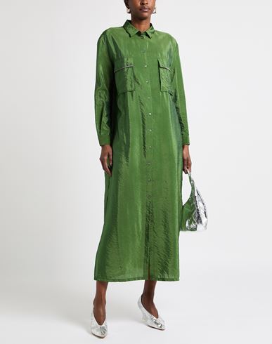 Fabiana Filippi Woman Maxi dress Military green Size 4 Cotton, Polyester, Ecobrass