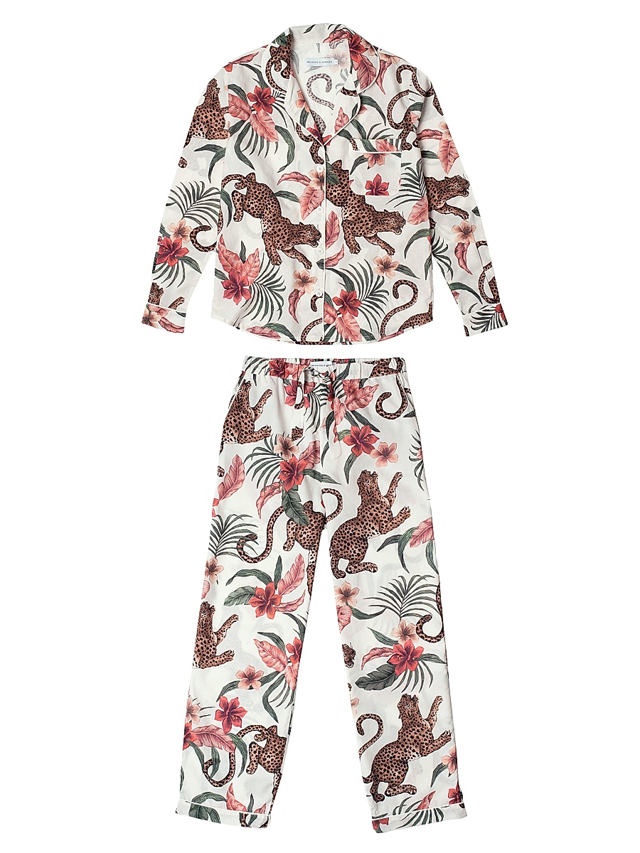 Women's Cotton Jungle 2-Piece Pajama Set - Cream