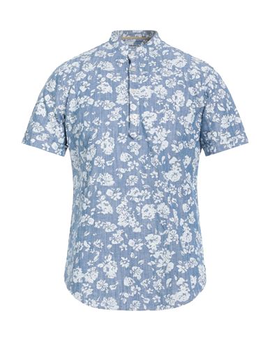 At. p.co Man Shirt Navy Size 15 ½ Linen, Cotton