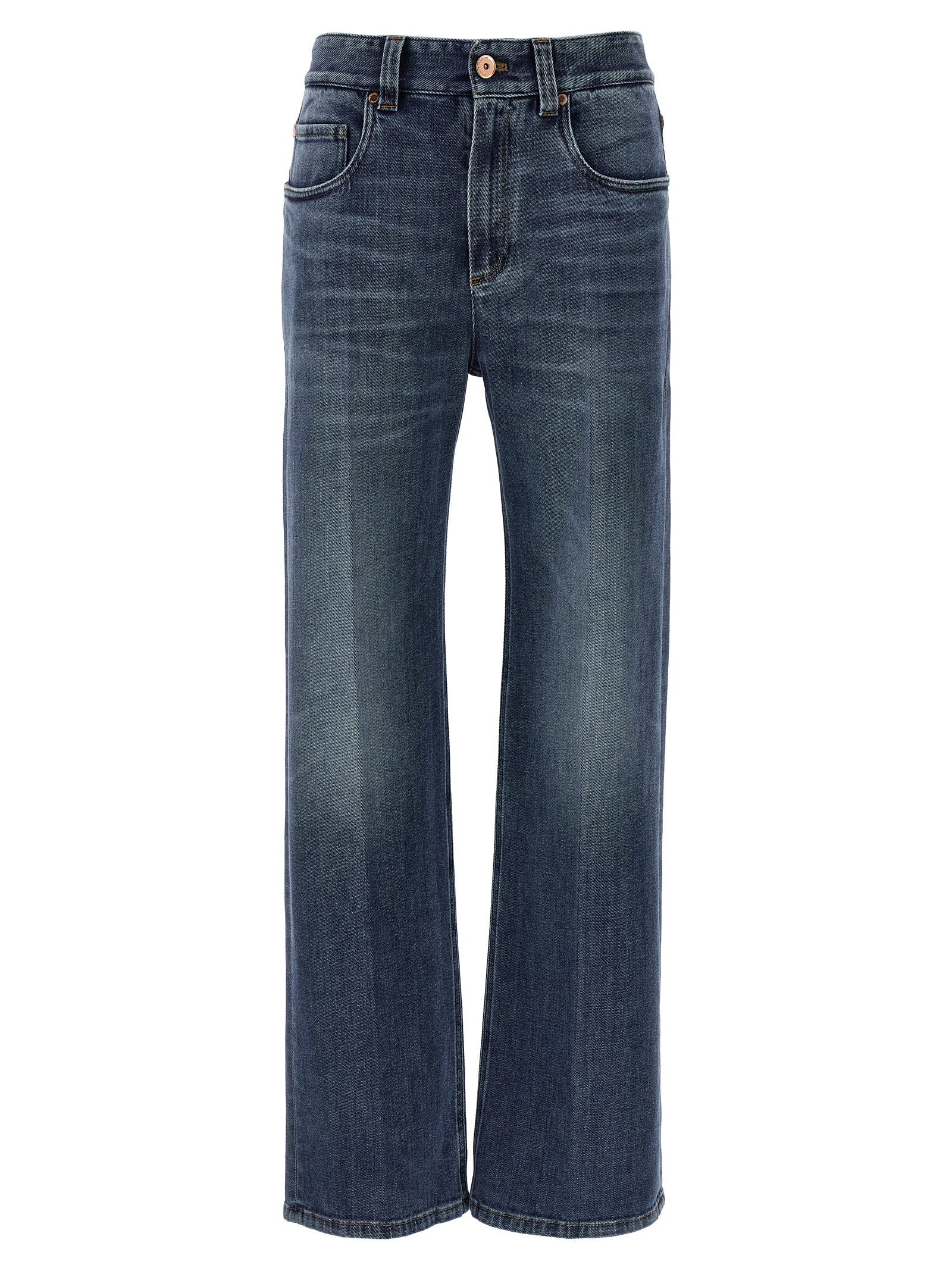 Contemporary Loose Stonewashed Jeans — Blue