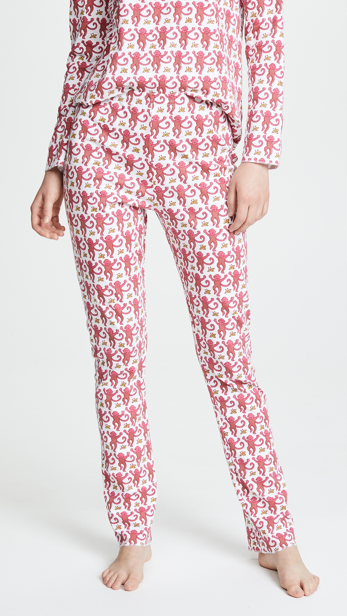 Roller Rabbit Monkey PJ Set Pink