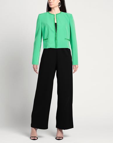 Woman Blazer Green Size 6 Polyester, Elastane