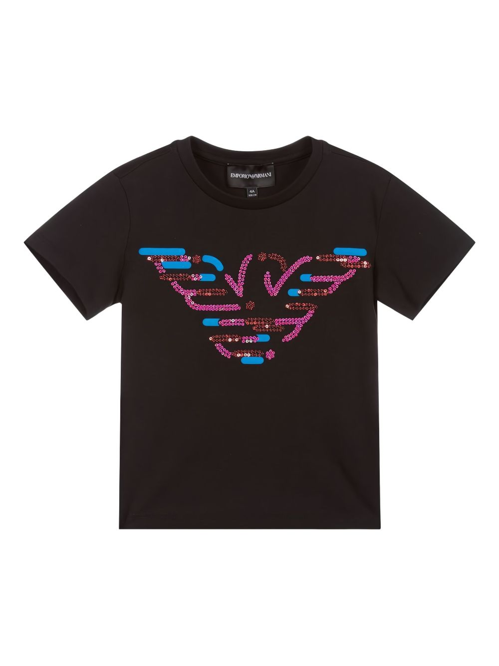 Sequin-embellishment logo-detail T-shirt - Black