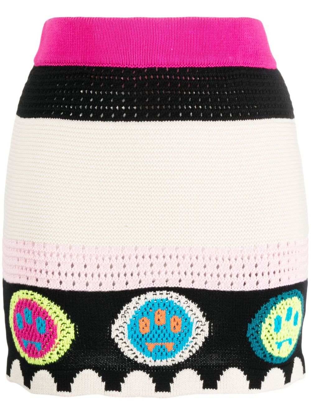 Logo-jacquard knitted mini skirt - Pink
