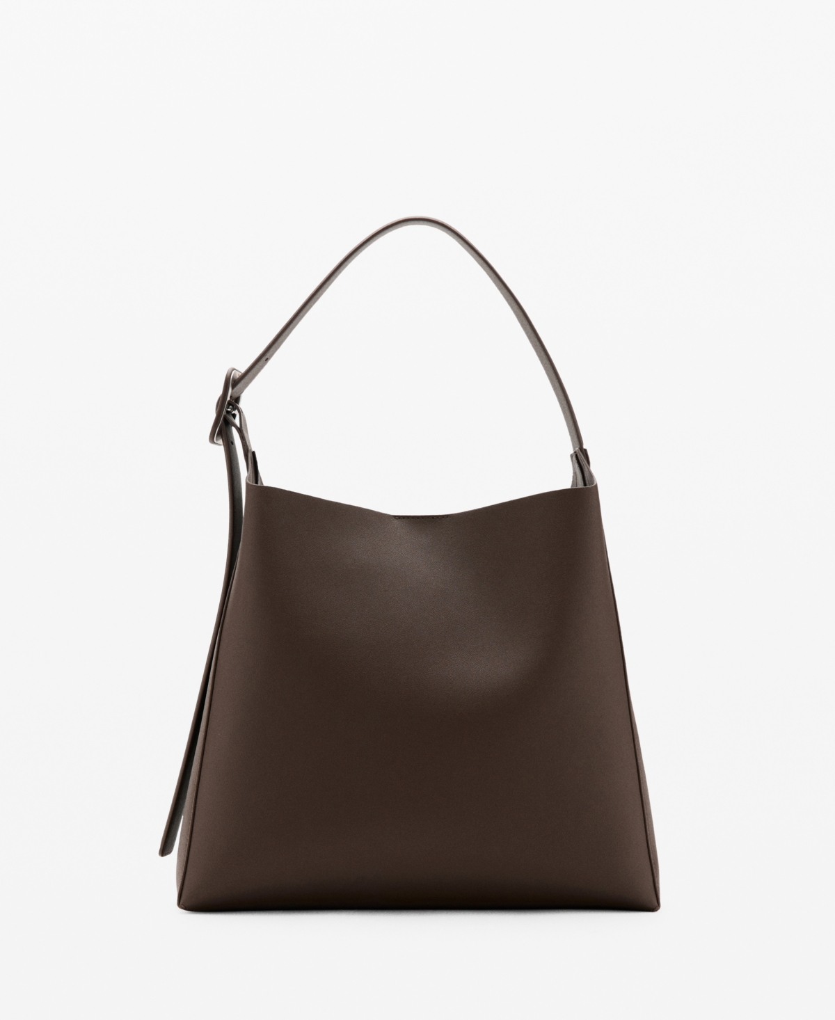 Women's Buckle Shopper Bag - Chocolate