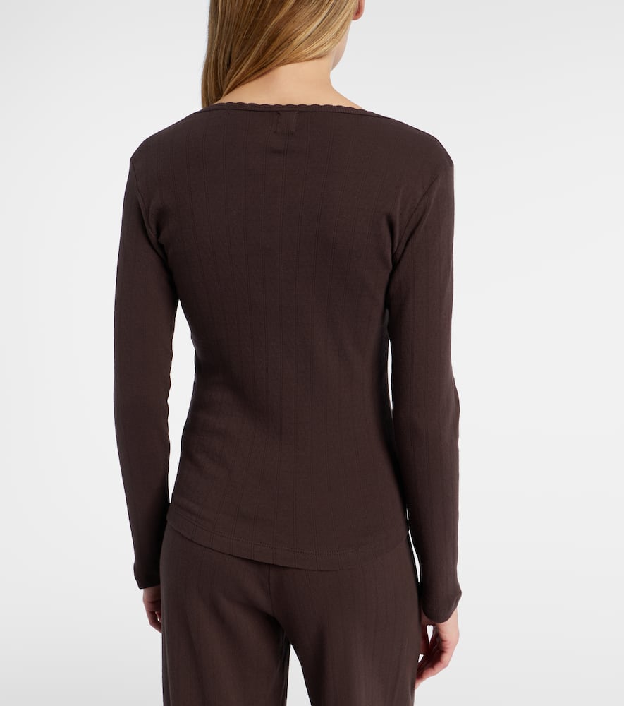 Pointelle cotton T-shirt