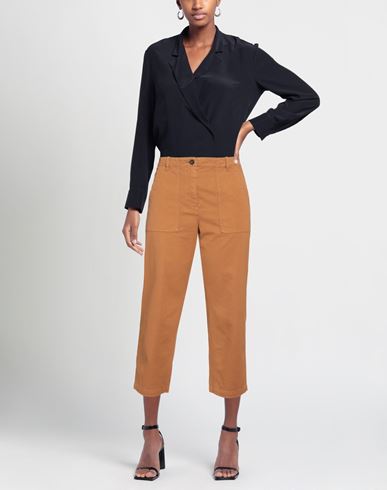 A. b. Woman Pants Camel Size 4 Cotton, Elastane