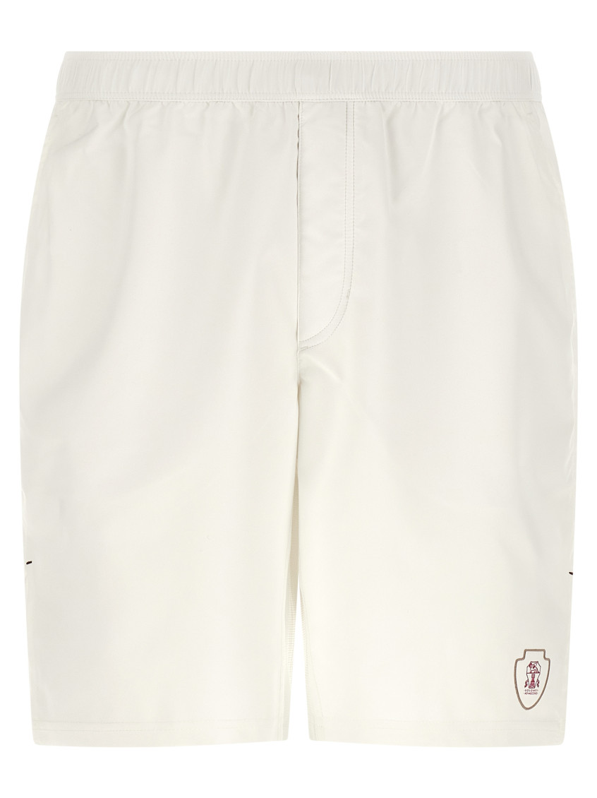 Brunello Cucinelli - tennis nylon bermuda shorts trompe l oei