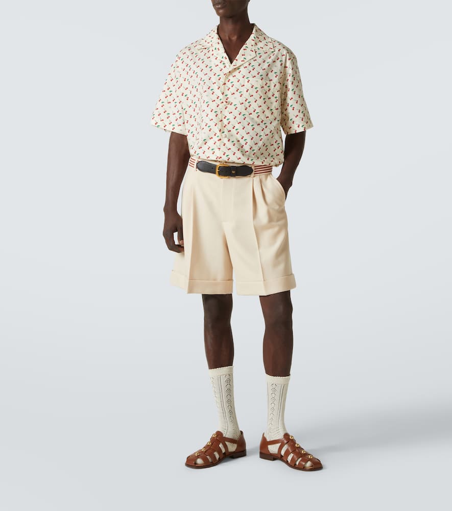Cherryfic cotton poplin bowling shirt