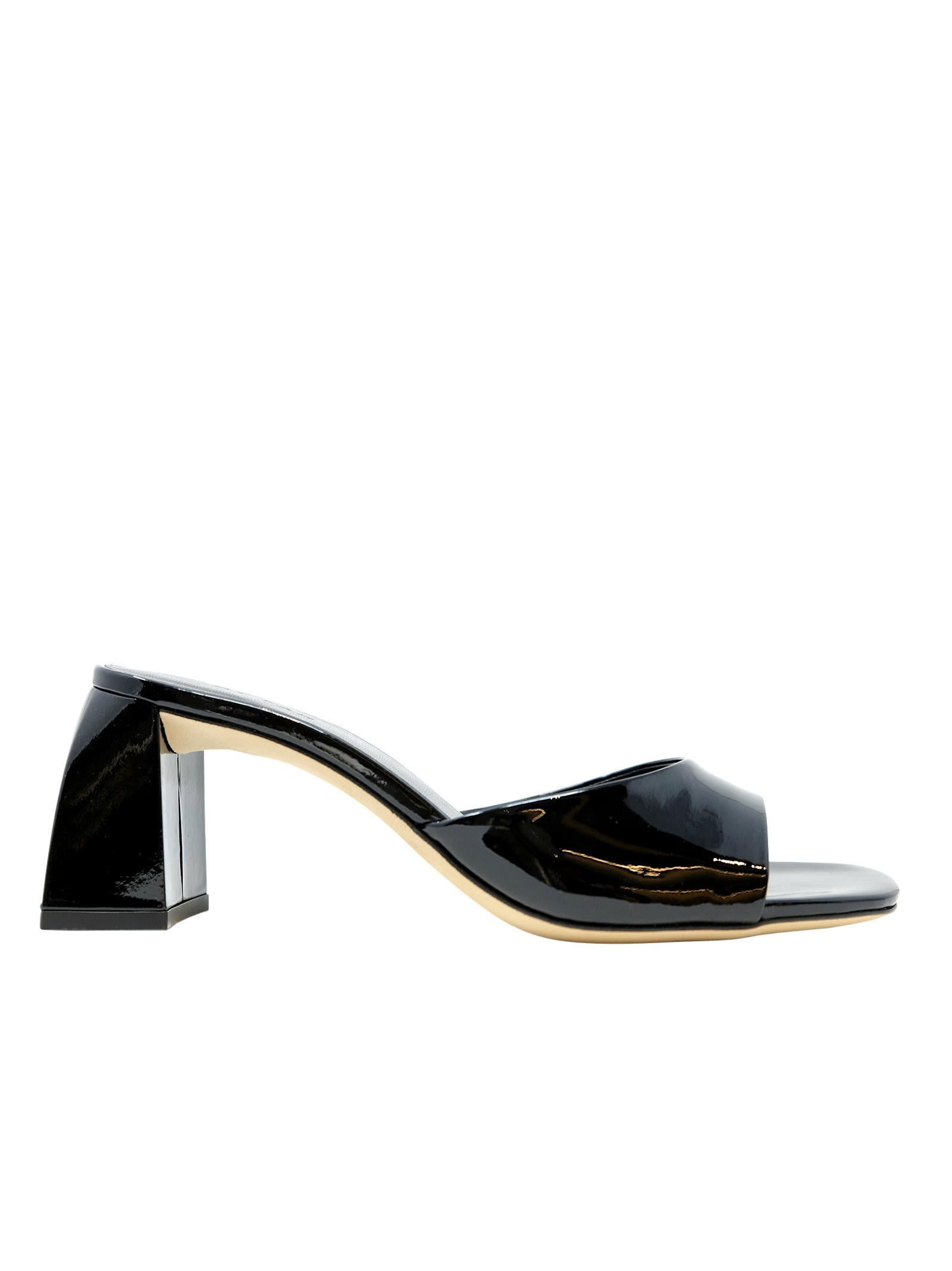Romy Black Patent Leather Sandals
