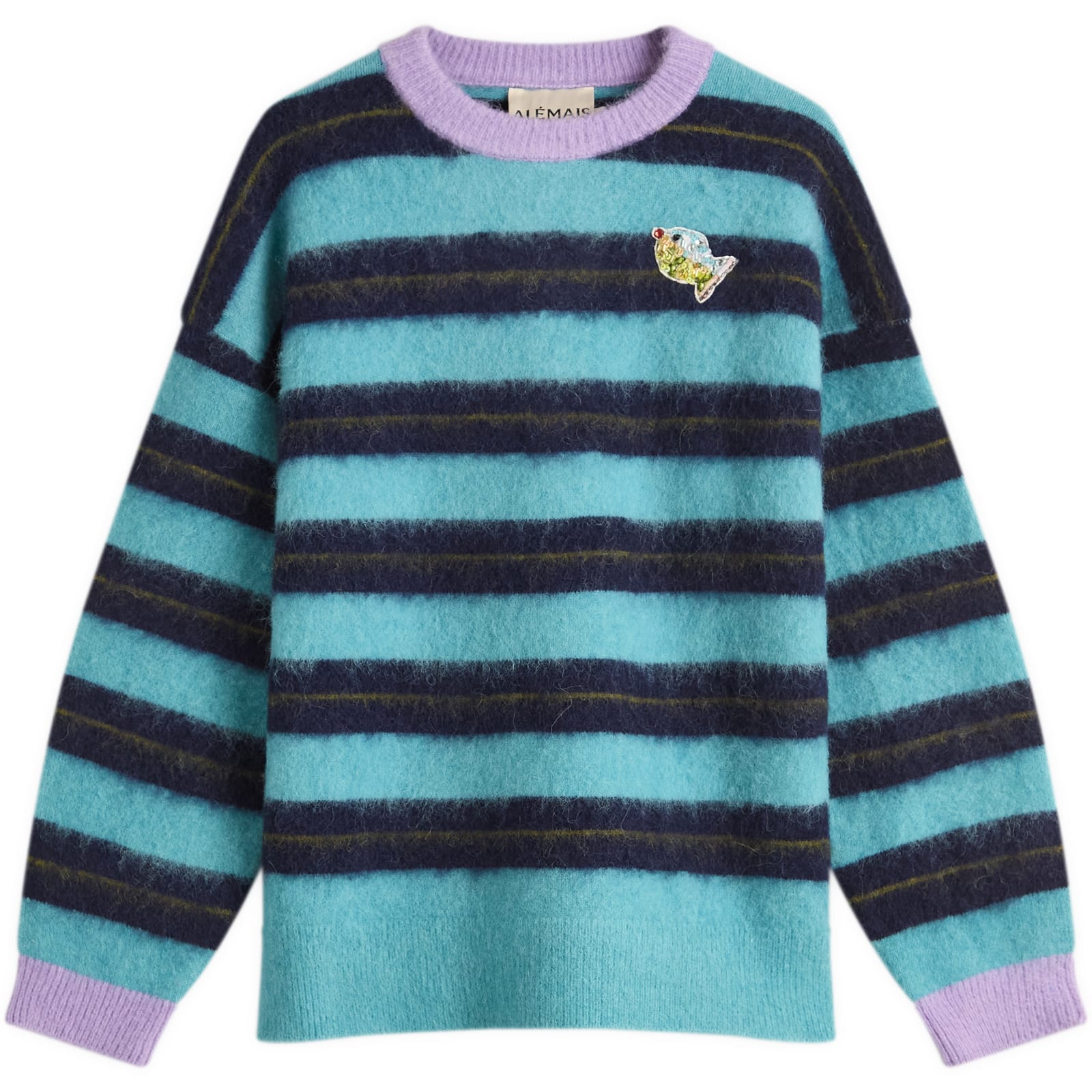 Women's Domenica Teal Stripe Sweater