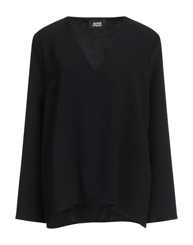 Alpha Studio Woman Top Black Size 6 Polyester, Elastane
