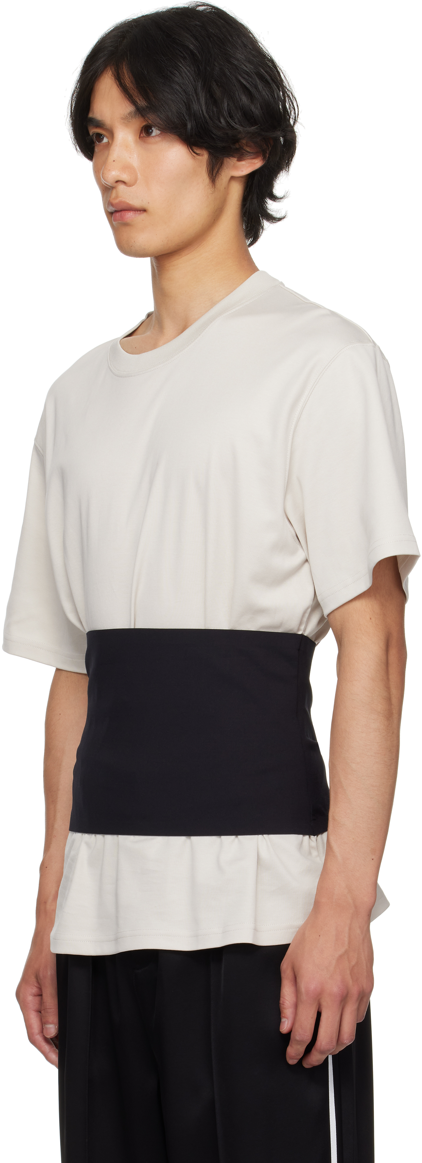 Taupe & Black Boxy Corset T-shirt