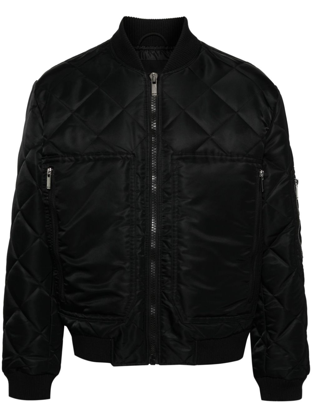 Logo-embroidered bomber jacket - Black